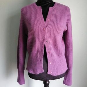 SOLD Vintage 40% Angora Purple Cardigan Size Large